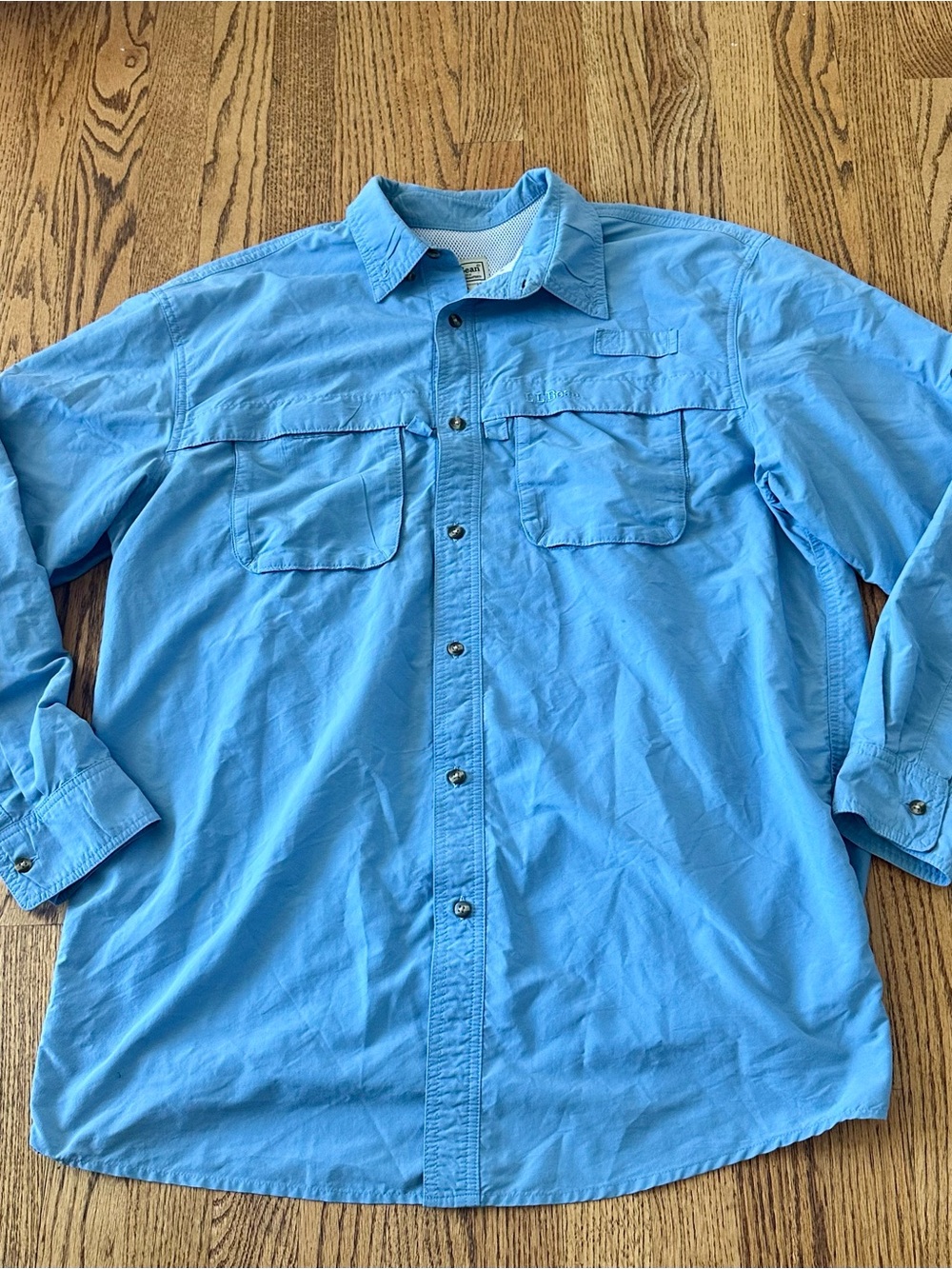 L.L. Bean Sky Blue Long-Sleeve Button Shirt